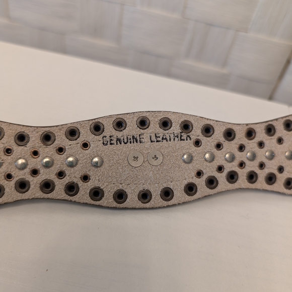 Ariat Womens Turquoise Brown Tooled Leather Western Studded Belt Large - Picture 7 of 9